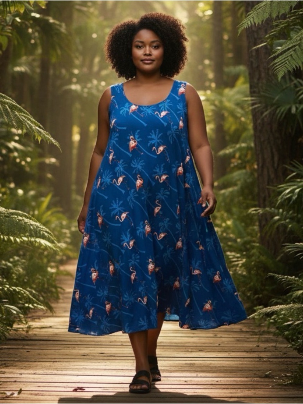 Rima Flamingo Midi Dress